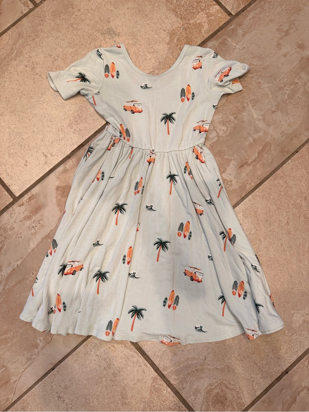Kyte BABY Light Blue Palm Tree & Surf Dress